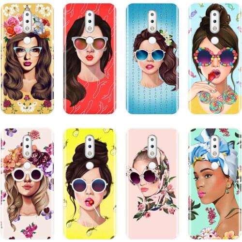 Phone Case For Nokia 7.1 6.1 5.1 3.1 2.1 Case Silicone Flower Girl Yellow Red Soft Back Cover For Nokia 2.1 3.1 5.1 6.1 7.1 Plus