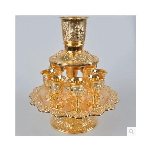 12PCS/set zinc alloy metal antique silver embossed carved wine decanter set whisky distiller beer dispenser wine set JJ032