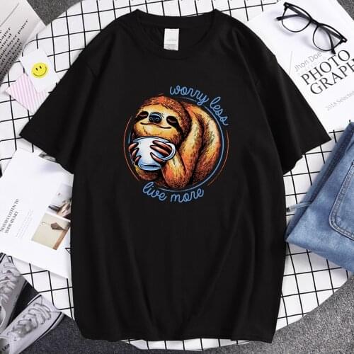 Lazy Style Cute Animal Sloth Print T Shirt Manhigh Quality streetwearT-shirt Breathable Casual Clothes Oversize Men Tshirts