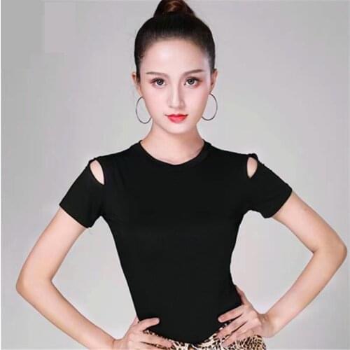 Sexy Women Dance Shirt Latin Ballroom Modern Salsa Tango Samba Latin Training Shirts Leopard Practice Female Adult Dance Tops
