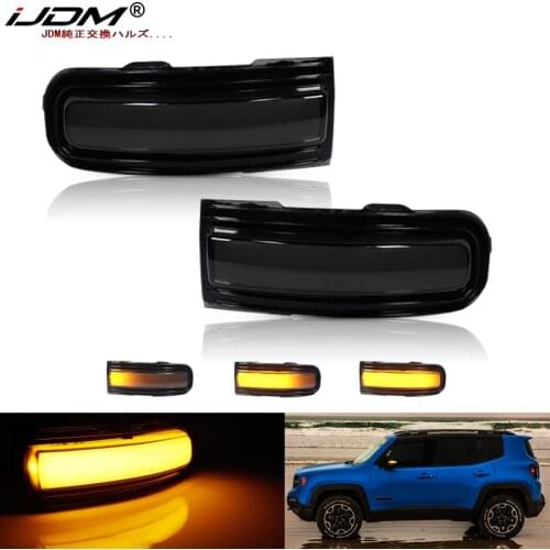 IJDM For 2015-2022 Jeep Renegade Amber yellow Sequential Flash Side View Mirror Turn Signal Blinker Light Assembly 12V