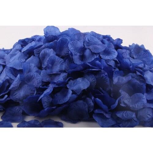 2000pcs/Lot Navy Blue Silk Rose Petals Artificial Flower For Wedding Table Decorations Event Party Supplies Petals