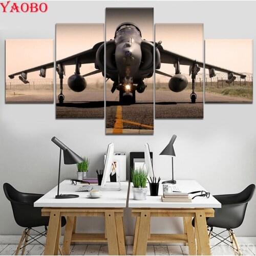 5d square diamond embroidery aircraft diamond painting 5 pcs round diamond mosaic picture of rhinestones cross-stitch home decor