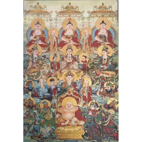 China archaize numerous Buddhas embroidery Hanging Images crafts