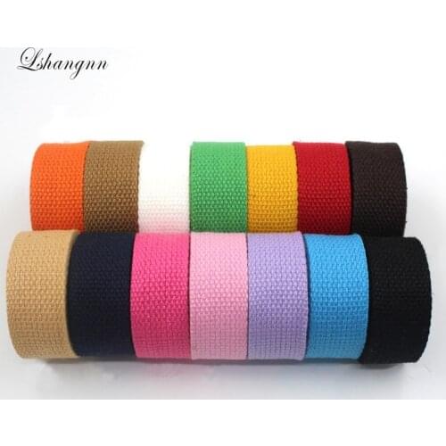 Lshangnn 25mm 46 yards/reel Canvas Ribbon Belt bag Webbing/Lable Ribbon/Bias Binding Tape Diy Craft Projects 40 Colors