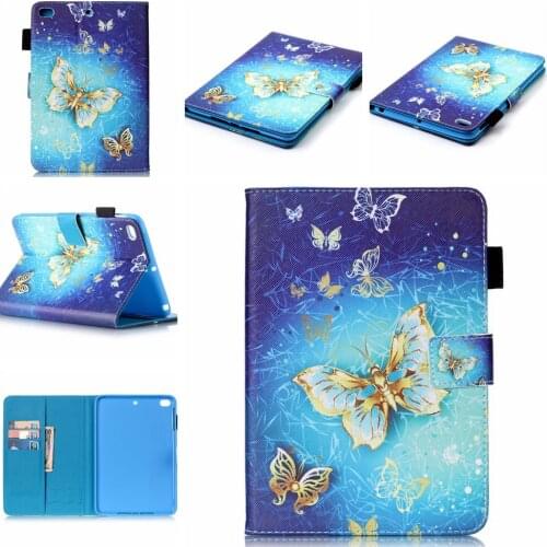 Cartoon Print SD/SIM/ Card Stylus Holder Soft TPU+PU Leather Stand Shell Skins Cover Case For Apple iPad Mini 1 2 3 7.9" Tablet