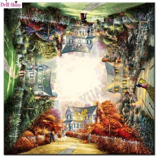 Outside Four Seasons 5D Diamond Embroidery Handmade Full Square Diamond Painting Sceniery Picture of Rhinestones Home Decor SF70