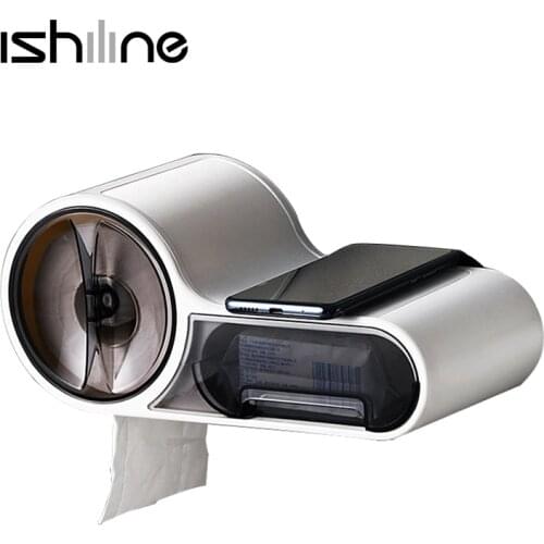 Bathroom Toilet Paper Holder Wall Mounted Tissue Box Storage Rack Kitchen Paper Towel Dispenser Multifunctional Tissue Holder