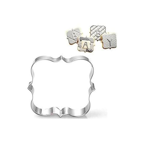 Stainless Steel Blessing Wedding Plaque Frame Fondant Cookie Cutter Biscuit Sugarcraft Kitchen Mould Baking Pastry Tool