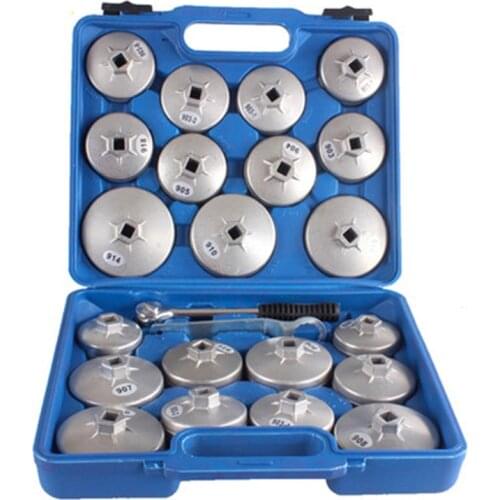 New Hot Selling Oil Filter Cap Removal Wrench Socket Set Ratchet Spanner Cup Type With Portable Storage Case 23 Pcs/Set