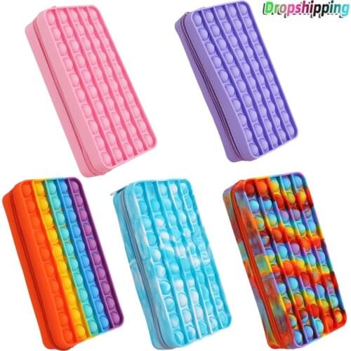 New Rainbow Pop Fidget Reliver Stress Toys Push Bubble Antistress Toys Adult Children Sensory Toy To Relieve Autism Shipping