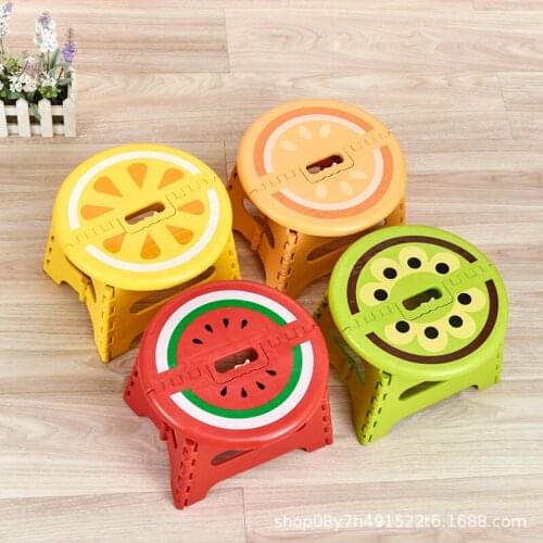 Plastic Thickened Fold Stool Cartoon Creative Portable Low Stool Outdoor Household Small Bench Chair Adult and Children