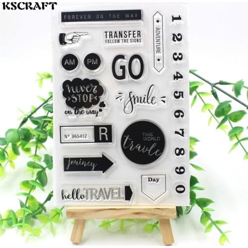 KSCRAFT Hello Travel Transparent Clear Silicone Stamp/Seal for DIY scrapbooking/photo album Decorative clear stamp sheets 093