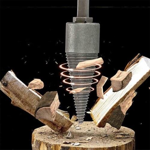 QQQ 32mm Drill Bit Chop Wood Splitting Tool Household Kindling Breaking Machine Wood Log Splitter Cone Firewood Chopper