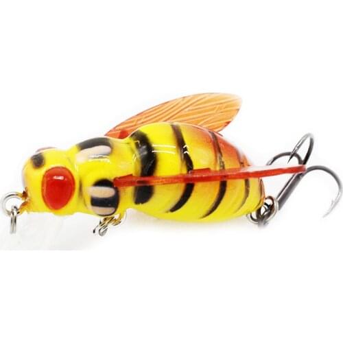 Fishing Lure Artificial Bee Crankbait Wasp Wobbler Insect Bait Cicada Bass Fishing Lure