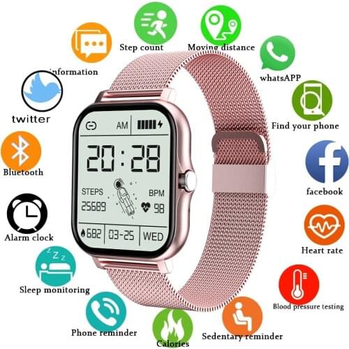 GEJIAN Bluetooth Call Smart Watch Women Smartwatch Men Fitness Tracker Waterproof 1.69 inch touch screen For Android iOS Phone