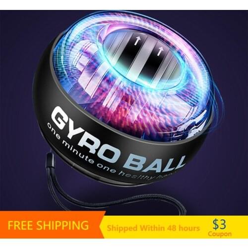 LED Wrist Ball Muscle Strength Training Self-Starting Power Ball Arm Exerciser Home Gym Gyroscope Power Ball Fitness Equipment