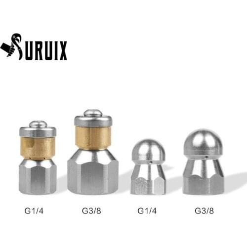 Pipe Dredging Cleaning Nozzle Metal Turbo Nozzle for Pressure Washer Rotating Nozzle for G1/4 G3/8 and Accessory BSP 1/4 G3/8