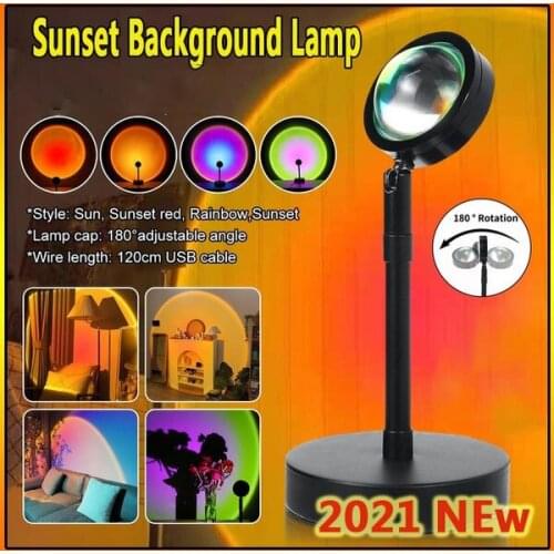 USB Sunset Lamp Sunset Projector Mood Light Living Room Bedroom Night Light Room Decor Bar Atmosphere Photography Background