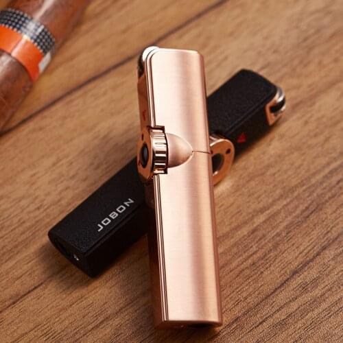 Windproof Personality Metal Cigarette Cigar Lighters Mini Torch Jet Lighter Butane Gas Grinding Wheel Lighter Gadgets For Men