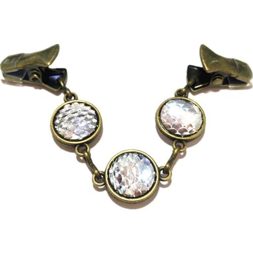 Vintage Shiny Scales Cape Sweater Clips Cardigan Scarf Dress Cinch Clamps Bling Clasp Brooch Clothing Buckle