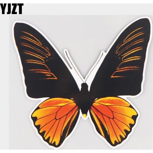YJZT 16×15CM Yellow Black Butterfly Personality Cartoon Car Stickers Body Decoration Accessories 21A-0278