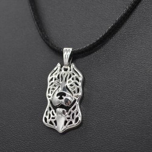 Womens Rope Chain Pitbull Dog Necklaces Lovers Alloy Dog Jewelry Necklaces Drop Shipping