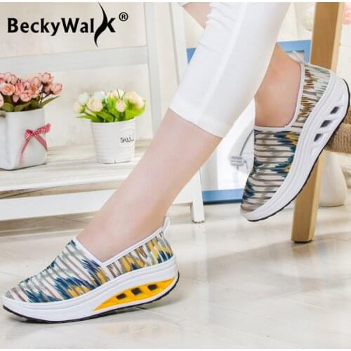 Women Loafers Wedge Platform Women Shoes Mesh Breathable Summer Sneakers Women Casual Shoes for Ladies Zapatillas Mujer WSH3303