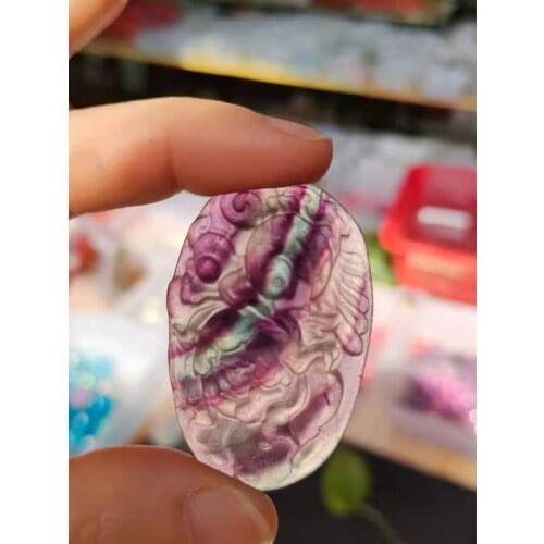 1pc 25-40g Beautiful Natural Colorful Fluorite Crystal Carved animals Healing Lucky Amulet Animal Gift