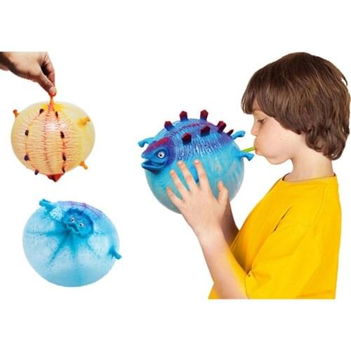 1Pc Creative Strange Tpr Can Inflate Animal Squeeze Ball Inflatable Dinosaur Bubble Ball Children Gift Toy