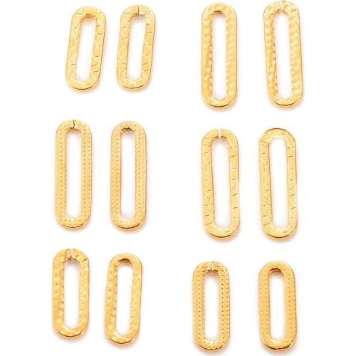 10pcs/lot Gold Stainless Steel Embossing Earrings Findings DIY Jewelry Making Handmade Accessories Bracelet Connectors