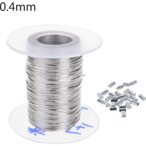 100m 304 Stainless Steel Wire Rope Soft Fishing Lifting Cable 1×7 Clothesline With 30 Aluminum Ferrules