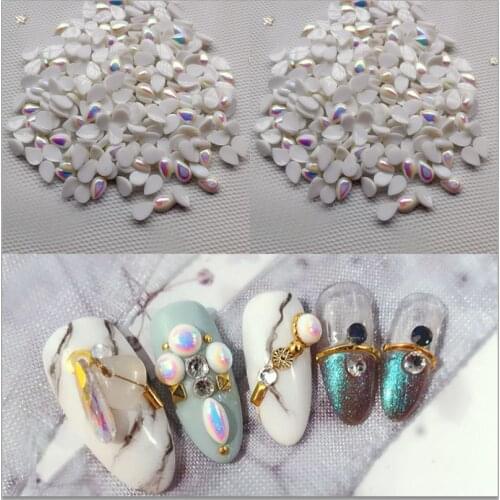 MOFONAILS Nail Strass Pearl Rhinestone Flat-back Colorful 3D jewelry Strass Decorate 100pcs/lot Nail Tip Strass Accessory Supply