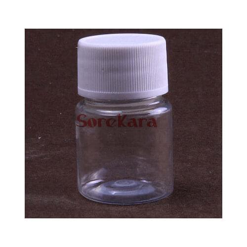 10pcs30ml Clear plastic Bottle Reagent Bottle Sample Vials Plastic Lid Screw Cap Screw On Cover Experimental supplies