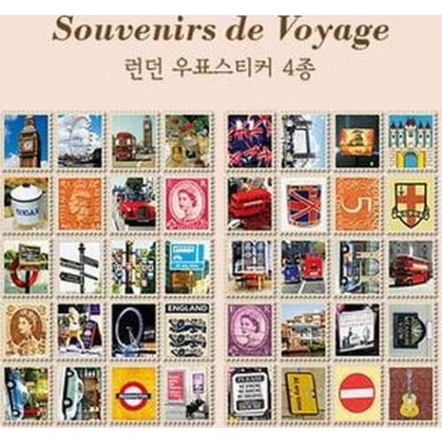 4sheets/lot Classic vintage UK memory series stamp paper sticker/handpainting DIY Multifunction note sticker/Decoration label