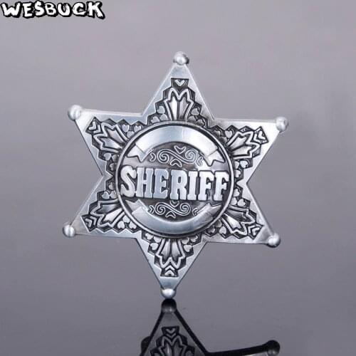 5 PCS MOQ WesBuck Brand Sheriff Star American Flag Meltal Cool Belt Buckles For Mens Belt Buckles Western Cowboy Cowgirl
