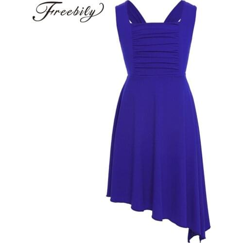 Girls Teen Criss-cross Back Irregular Split Tutu Ballet Costumes Ballerina Dance Dress Gymnastics Leotard Kids Ballet Dancewear