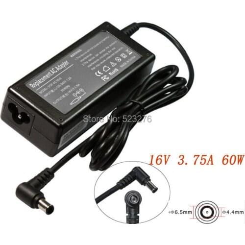 Free shipping 16V 3.75a laptop Adapter For Fujitsu E-6530 E-6540 E-6541 E-6550 E-6555 E-6556 60W 6.5*4.4mm Adapter