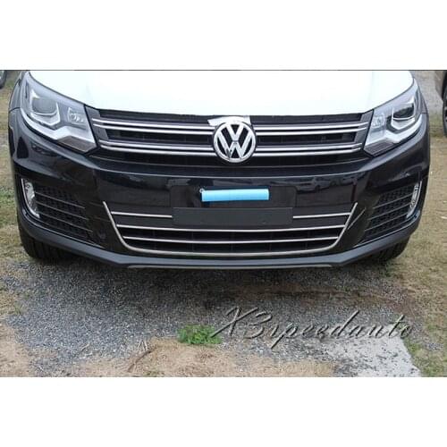 Free Shipping Chromed 4PCS Grill Grille Vent Trim Cover For Volkswagen Tiguan 2012-2016