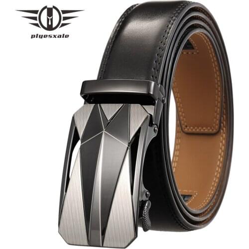 Brand Genuine Leather Belt For Men 2021 Luxury Automatic Buckle Jeans Strap Male Adjustable Ratchet Man Belts Waistband B383