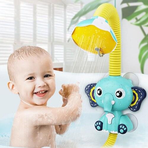 Baby Bath Toys Electric Elephant Model Faucet Shower Head Bathtub Bathing Water Game Watering Sprayer for Kids Toddlers Infants