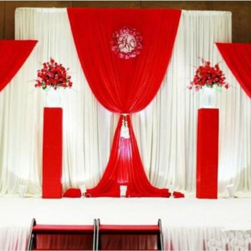 Wedding Backdrops Curtain with Three Detachable Swag Party Decoration Background Curtain