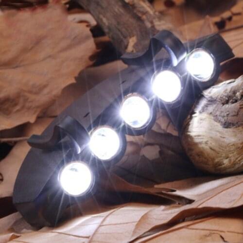 Hot 5 LED Super Bright Cap Light Headlight Head Lamp Head Flashlight Head Cap Hat Light Clip On Light Fishing Head Lamp