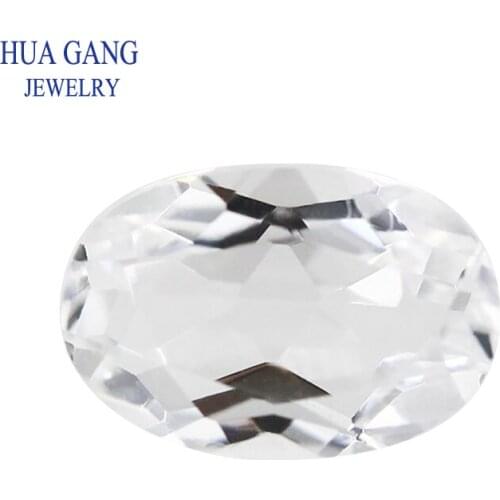 Oval Shape Size 2x3-6x8mm Natural White Crystal Loose Stone Gemstone Round Shape For DIY Jewelry Making