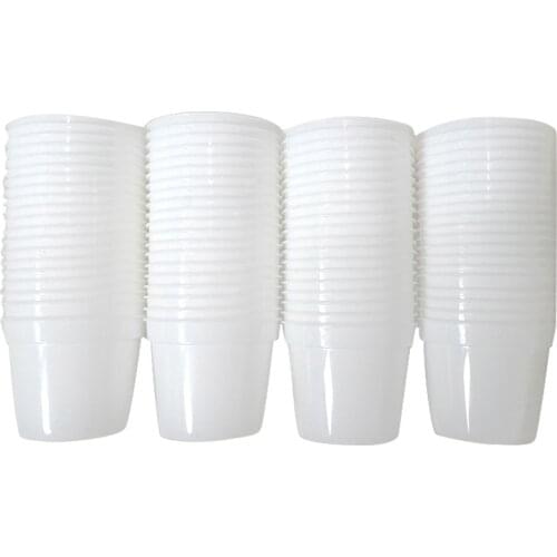 80 Piece White Plastic Flowers Plants Seedlings Nursery Pots Garden Tools 6.5X5.5cm Flowerpot
