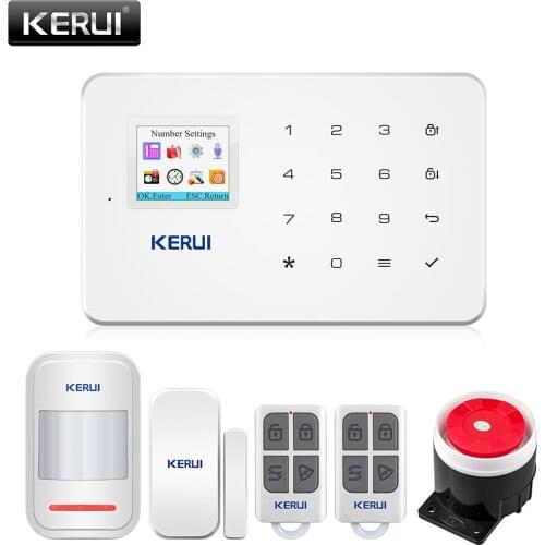 KERUI G18 GSM Alarm System Security SIM Smart IOS Android APP Control 1.7 Inch TFT Color Screen Touch Keyboard Home DIY Kit