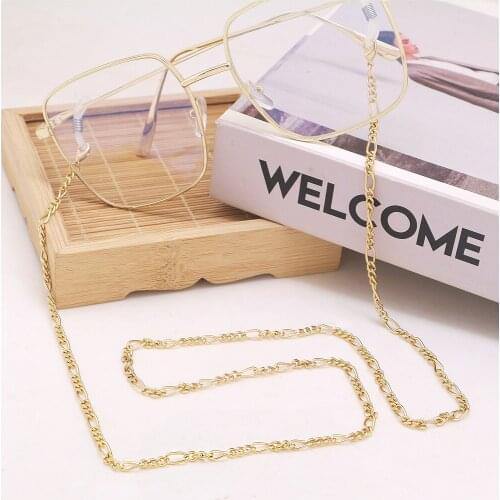 Fashion Men Metal Glasses Chains Non-slip Eyeglass Rope Holder Cord Neck Face Mask Strap Eyewear For Unisex Jewelry