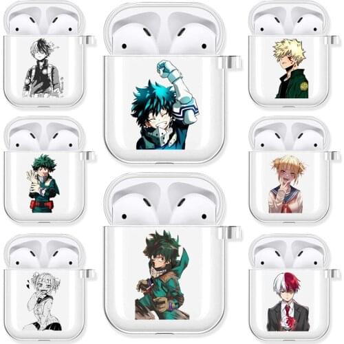 My Hero Academia Soft TPU Case for AirPods 2 1 Bakugou Midoriya Deku Toga Transparent Wireless Bluetooth Earphone Box Cover