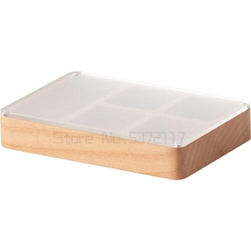 Desktop jewelry storage box simple solid wood earrings earrings necklace ring jewelry finishing box