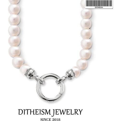 Beads Necklace Freshwater Pearl Pendant Carrier, 2018 New Fashion 925 Sterling Silver Jewelry Romantic Gift For Lady Women Girls